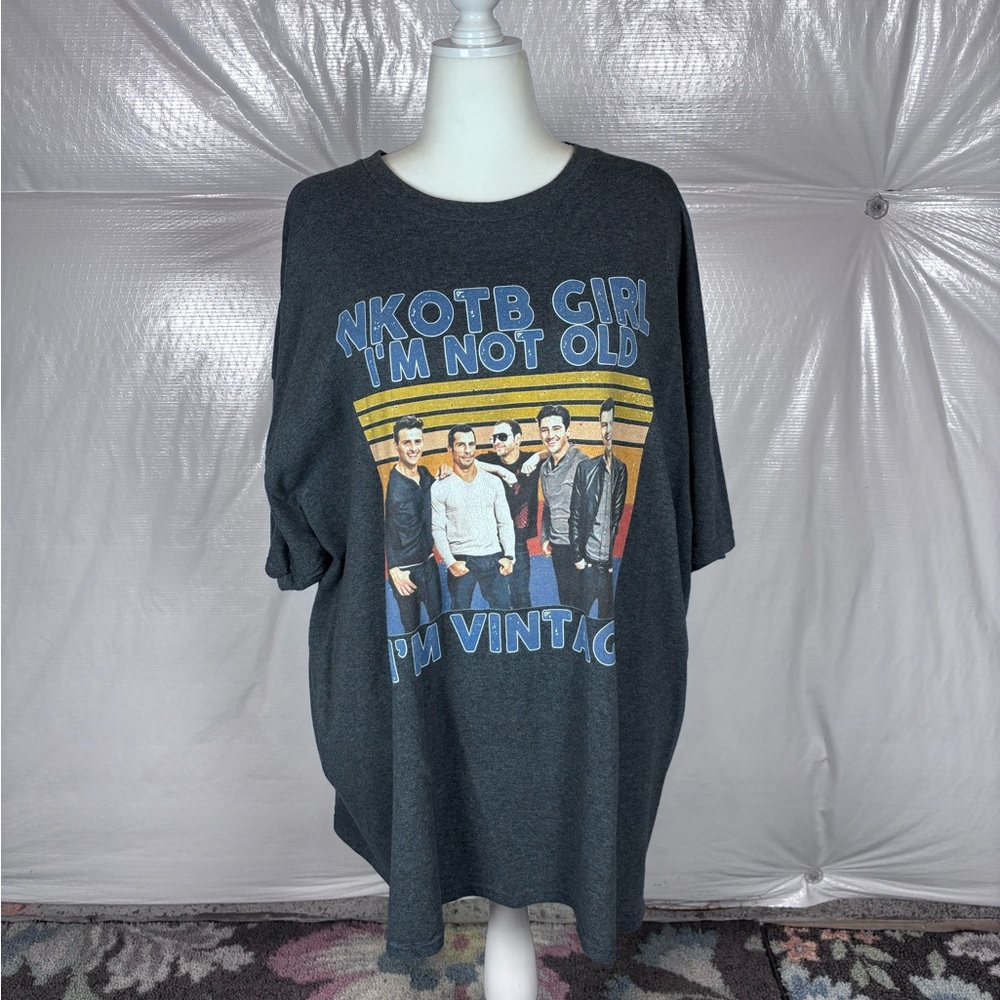 NKOTB Girl I’m Not Old I’m Vintage Tee 4XL Dark Heather Boy Band Fan Shirt